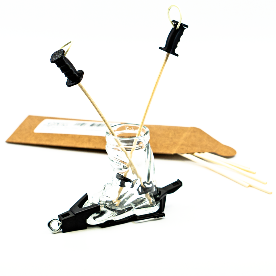 Apres-Allstars® Mini Skistock Set (8 Stück) aus Rattan