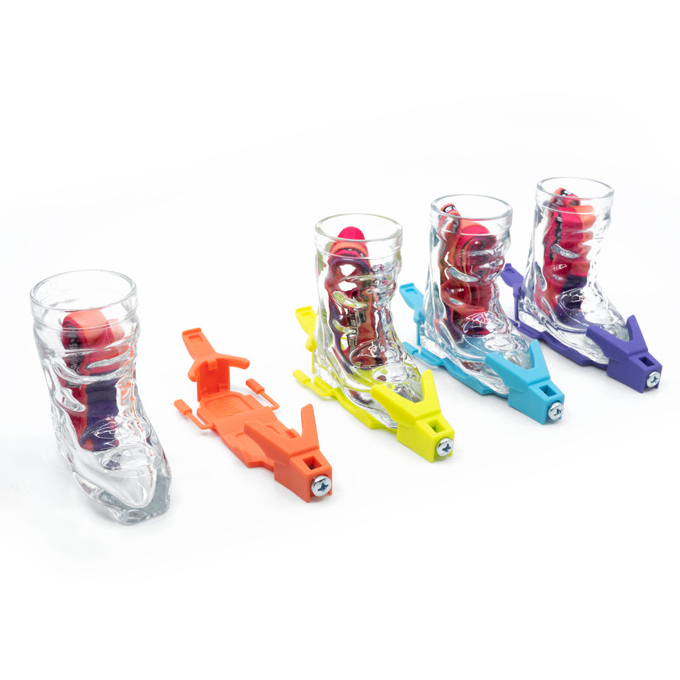 Apres-Allstars® Skischuh Schnapsglas mit Bindung im Set