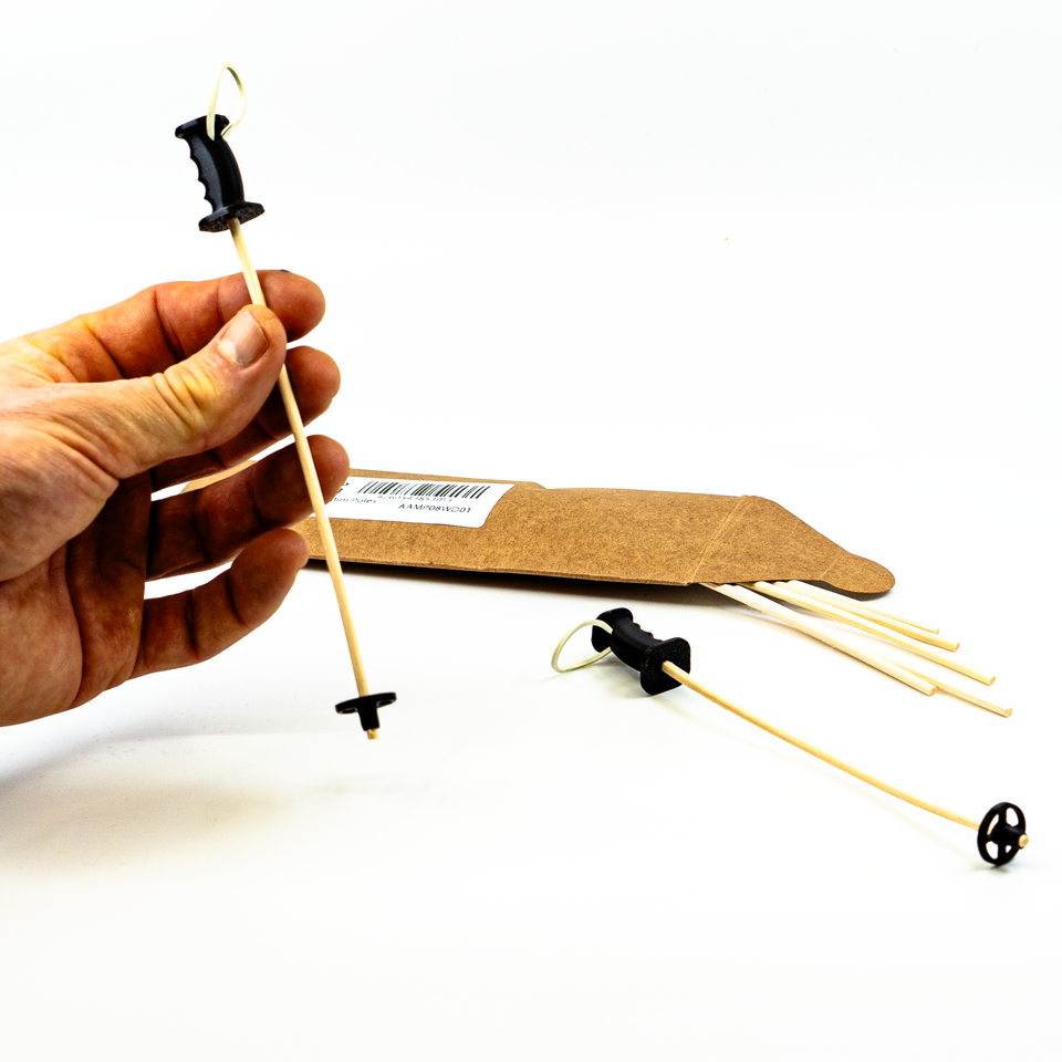 Apres-Allstars® Mini Skistock Set (8 Stück) aus Rattan