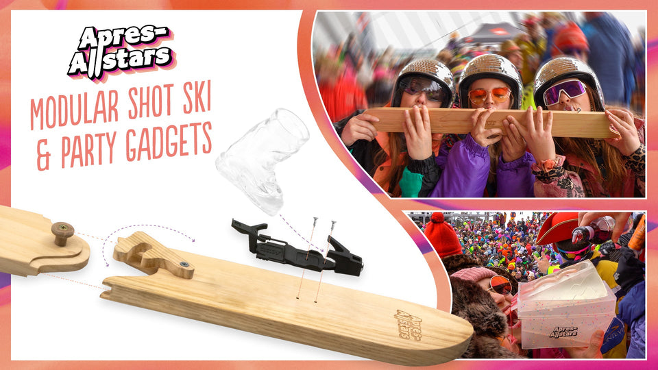 B2C Apres-Allstars® "SwigSki3000®" modular shotski® made of wood