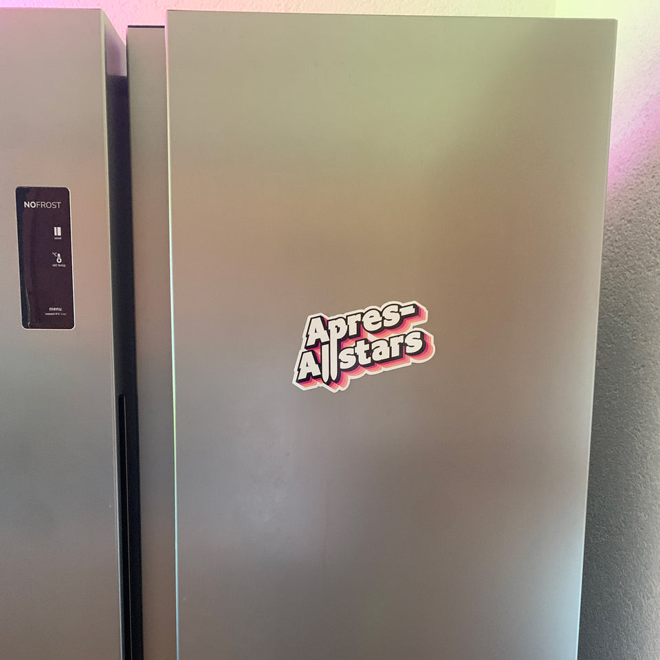 Apres-Allstars® Magnetschild – Logo-Magnet für Auto & Kühlschrank (16 × 9 cm)