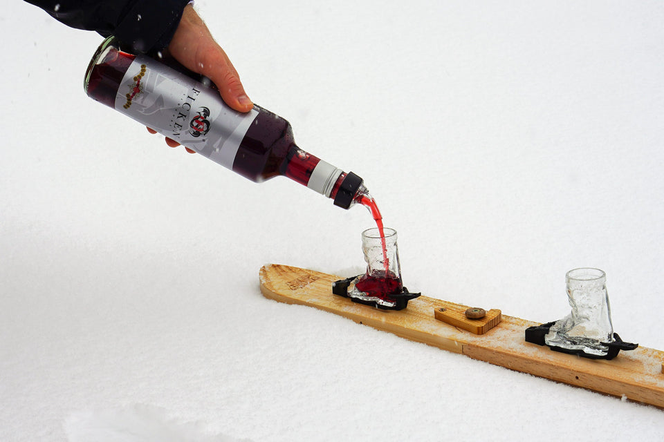 B2C Apres-Allstars® "SwigSki3000®" modular shotski® made of wood