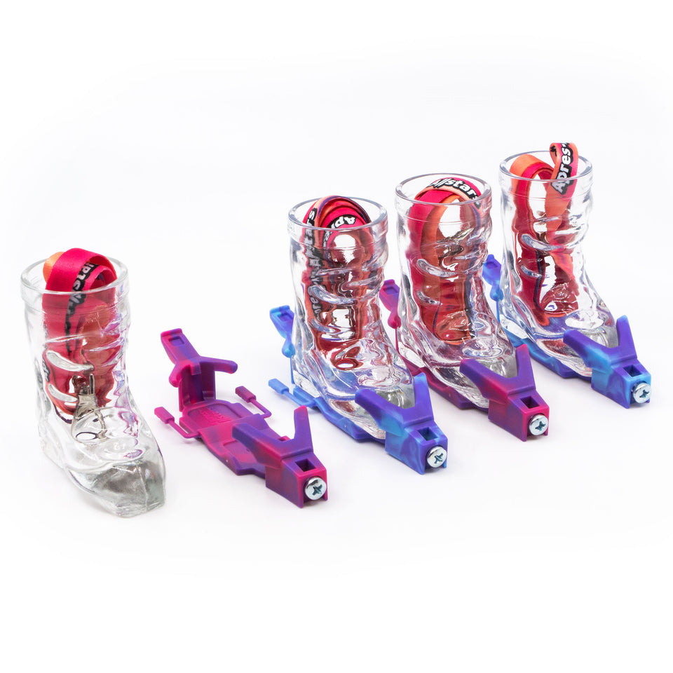 Apres-Allstars® Skischuh Schnapsglas mit Bindung im Set