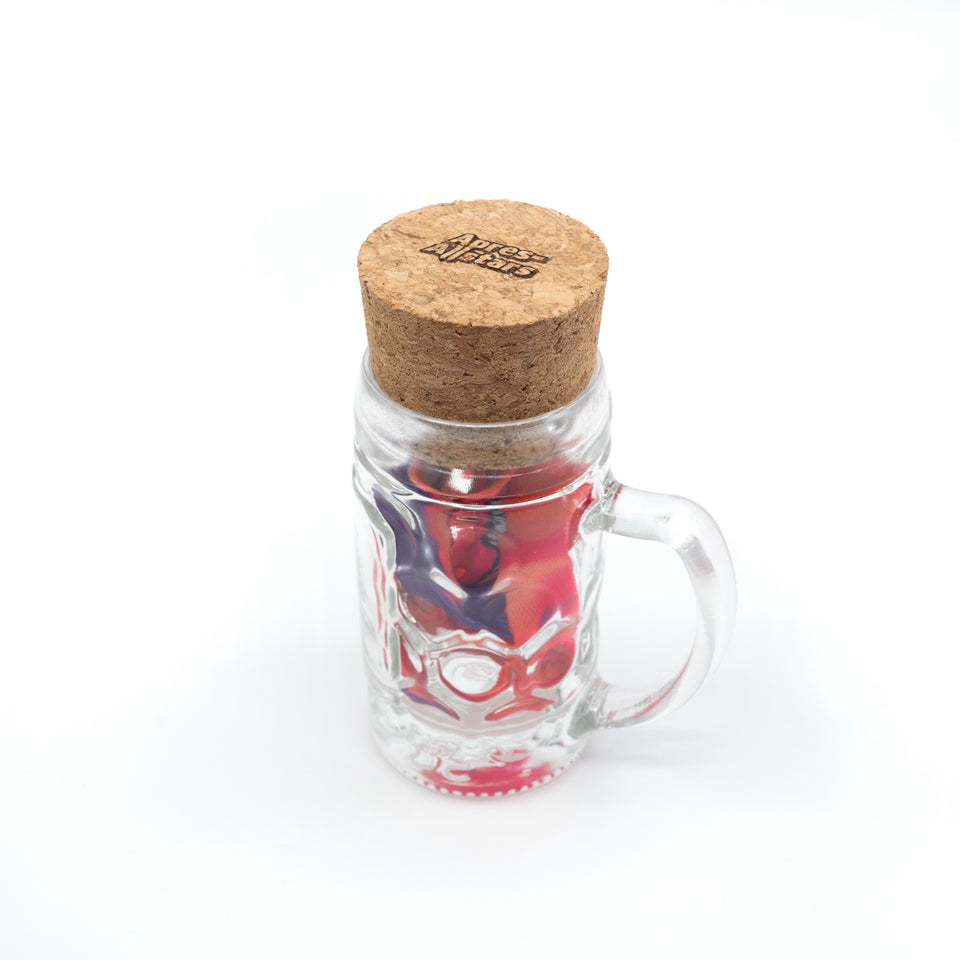 Apres-Allstars® Mini ølkrus snapseglass i sett på 4 med korker og snorer